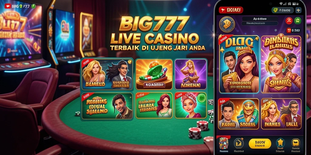 Screenshot gameplay Live Casino dengan dealer profesional.