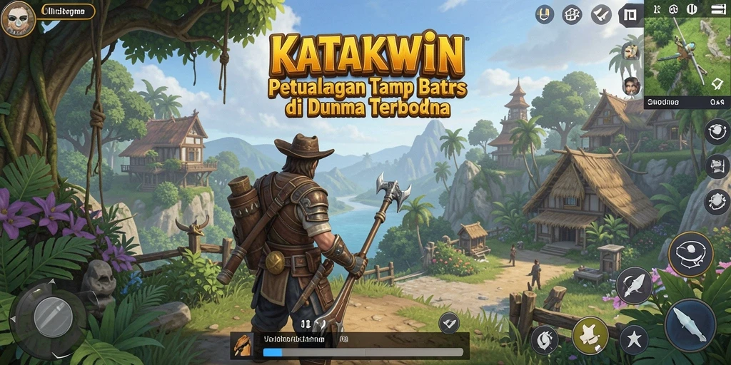 Gameplay KATAKWIN menampilkan petualangan seru di dunia terbuka.