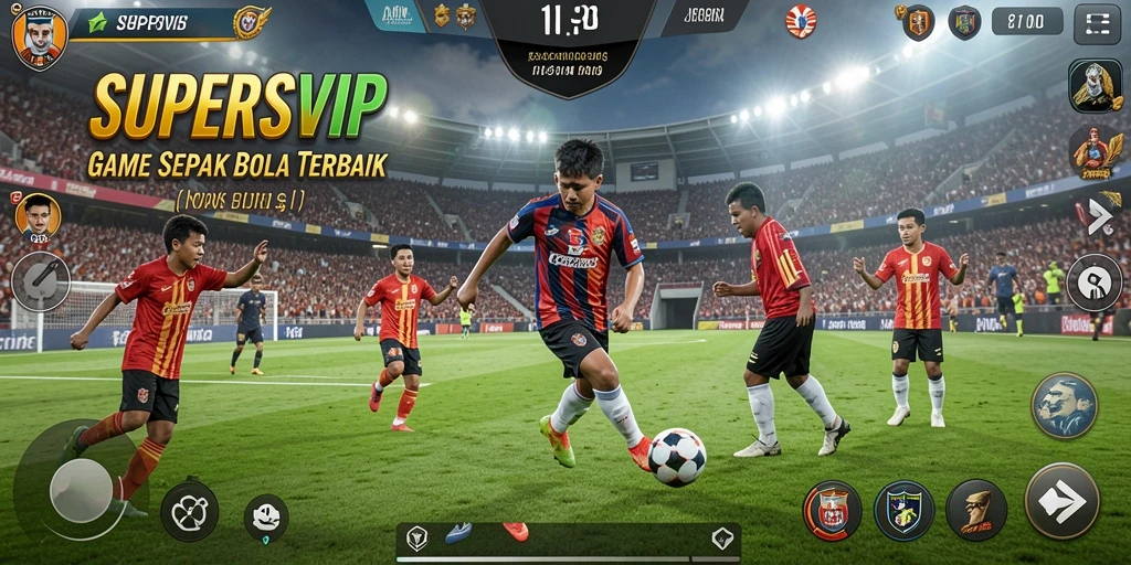 Tampilan menarik dari gameplay SUPERSVIP dalam aksi sepak bola.