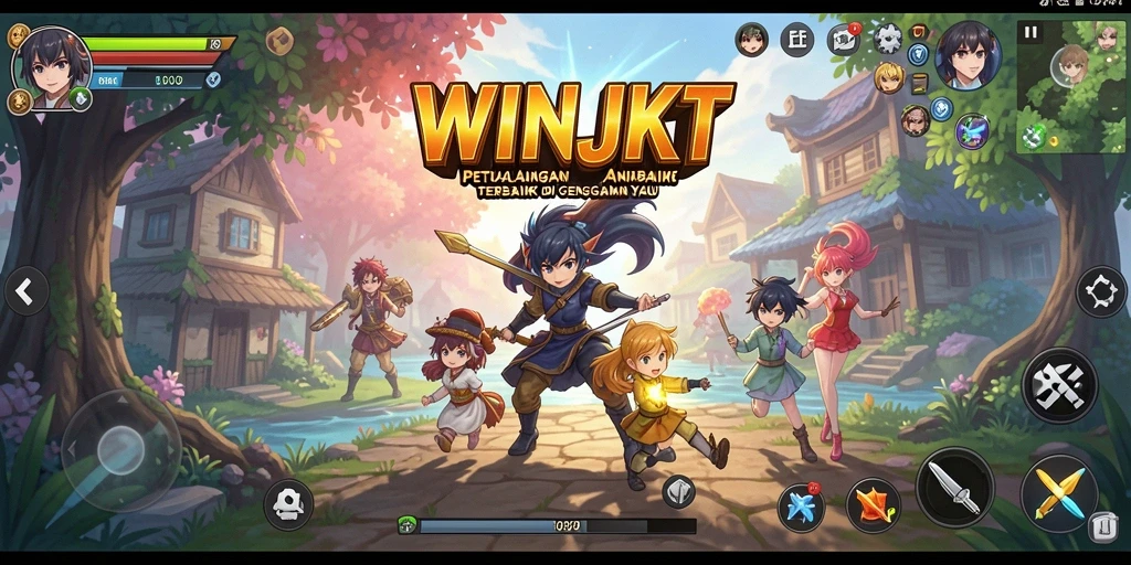 Screenshot dari gameplay WINJKT menampilkan aksi seru karakter Anime.